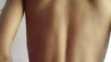 Girl in the reverse cowgirl position in the Tamil sex video