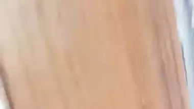 Young maid nude bath and drying her body with towel